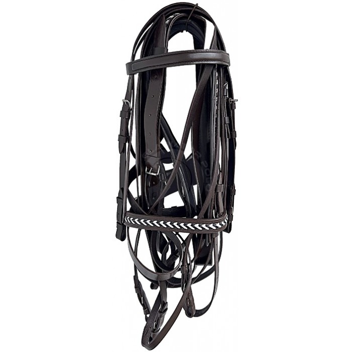 Premium Polo Gag Bridle - Braided Brown