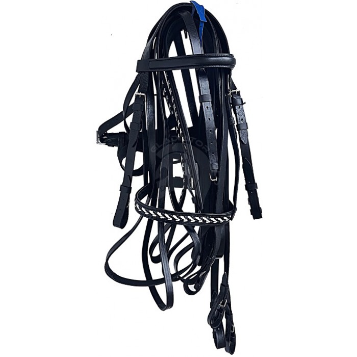 Premium Polo Gag Bridle - Braided Black