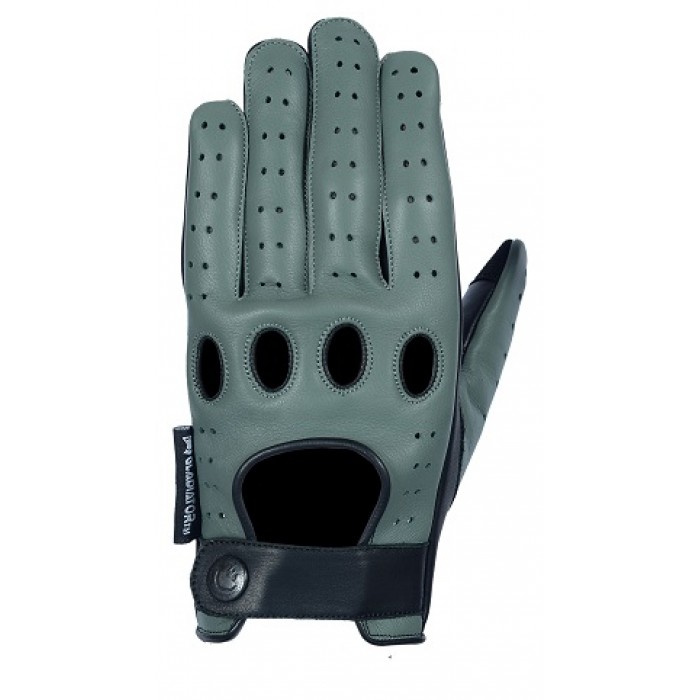 Designer Reverse Stitched Driving Gloves - Gray Black