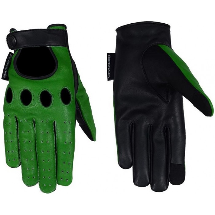 Designer Reverse Stitched Driving Gloves - Green