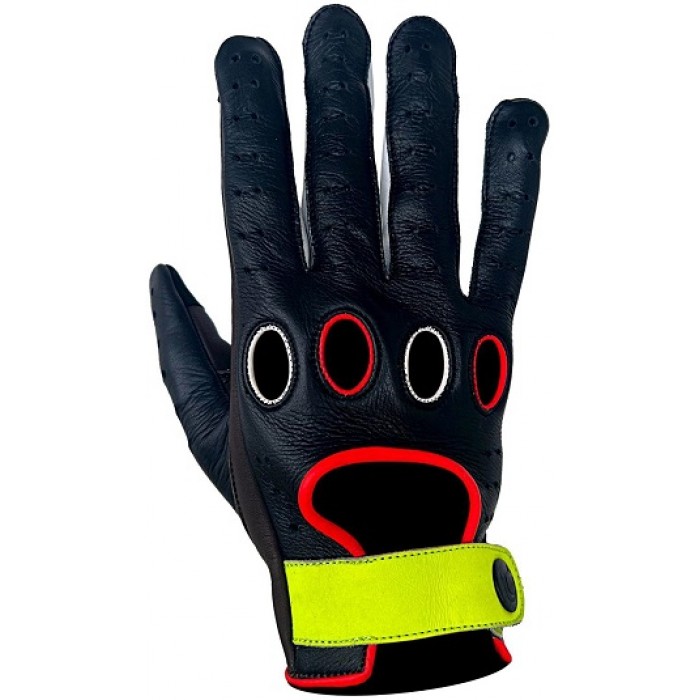 Designer Reverse Stitched Driving Gloves - Neon