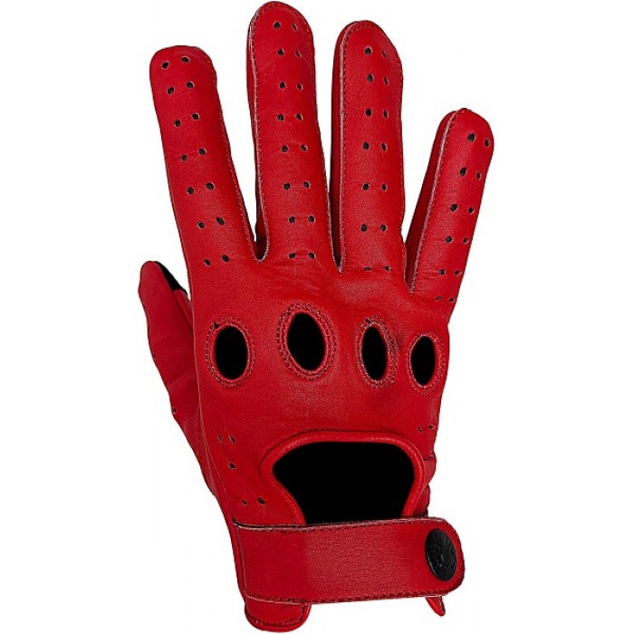 Designer Reverse Stitched Driving Gloves - Red