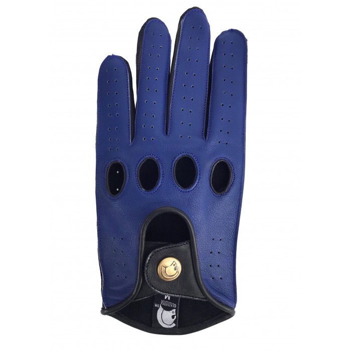 Designer Reverse Stitched Driving Gloves - Blue