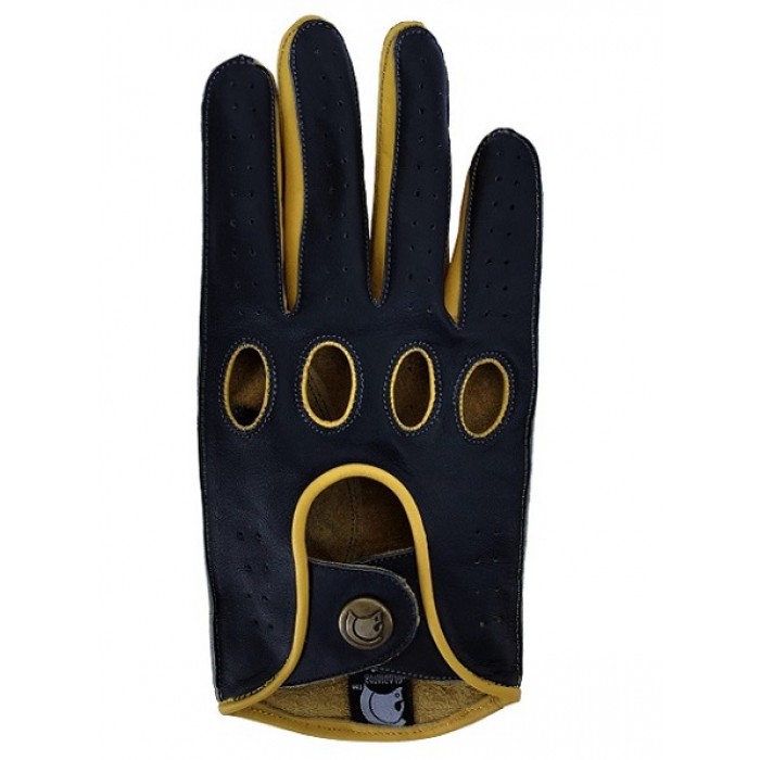 Designer Reverse Stitched Driving Gloves - Dark Gray