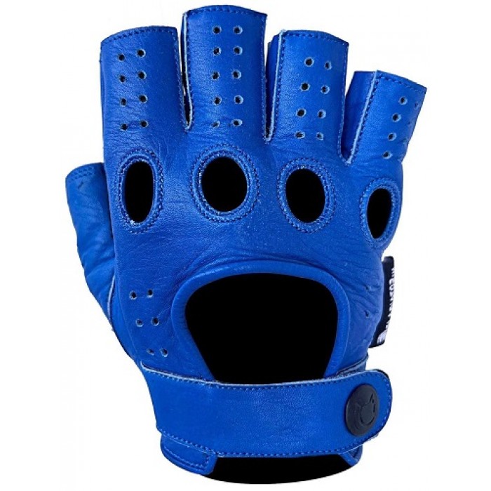 Designer Driving Gloves Fingerless - Blue