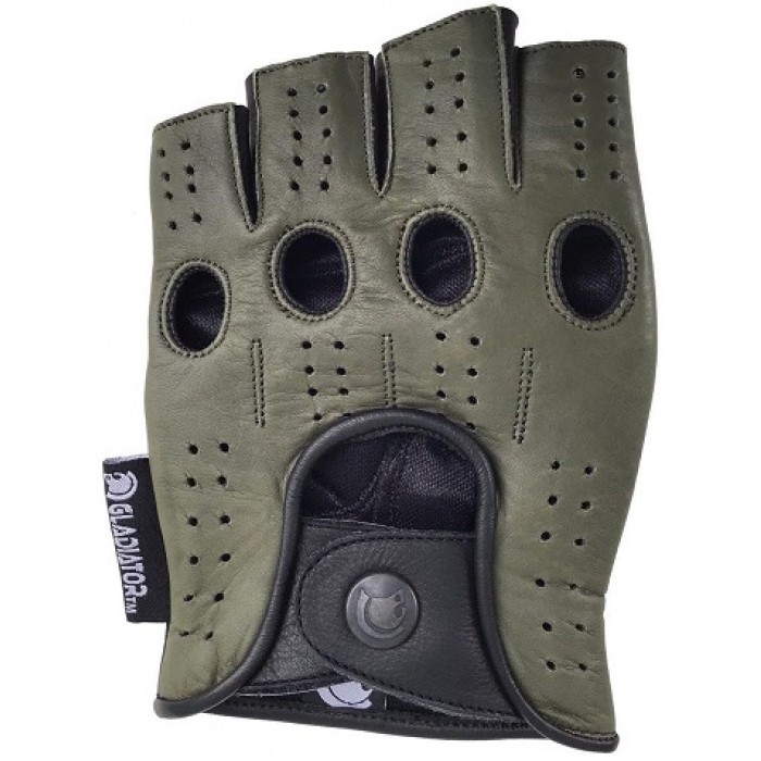 Designer Driving Gloves Fingerless - Army Green