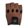 Designer Driving Gloves Fingerless - Cognac Brown