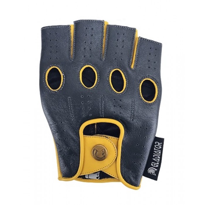 Designer Driving Gloves Fingerless - Gray
