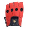 Designer Driving Gloves Fingerless - Red