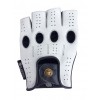 Designer Driving Gloves Fingerless - White