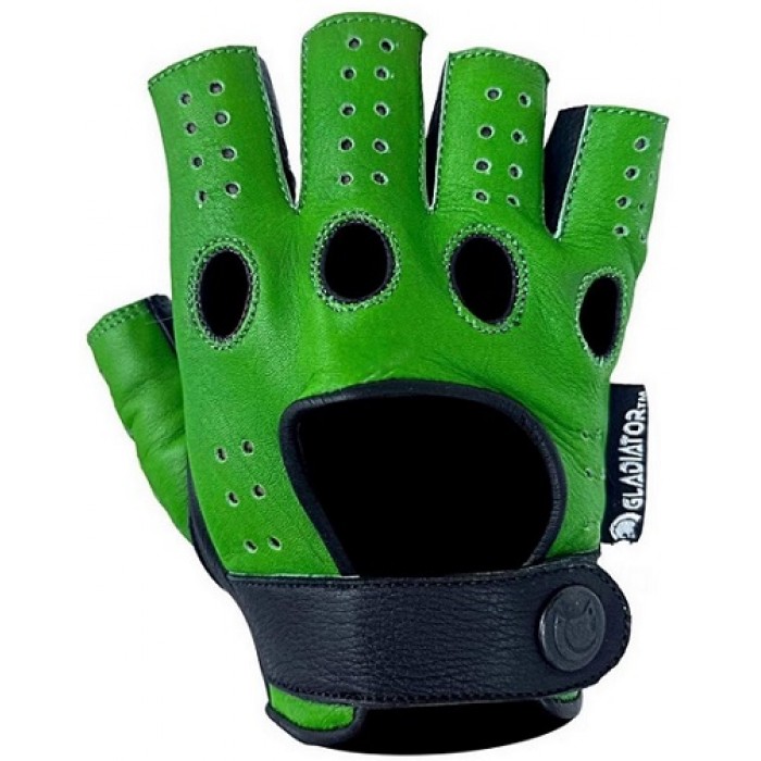 Designer Driving Gloves Fingerless - Green