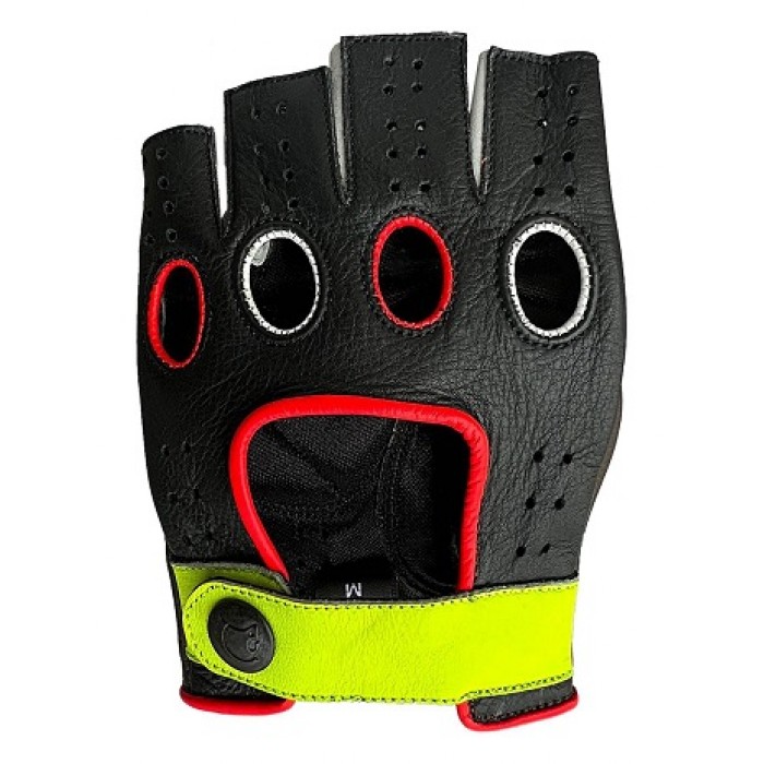 Designer Driving Gloves Fingerless - Neon Colors