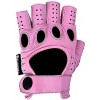 Designer Driving Gloves Fingerless - Pink