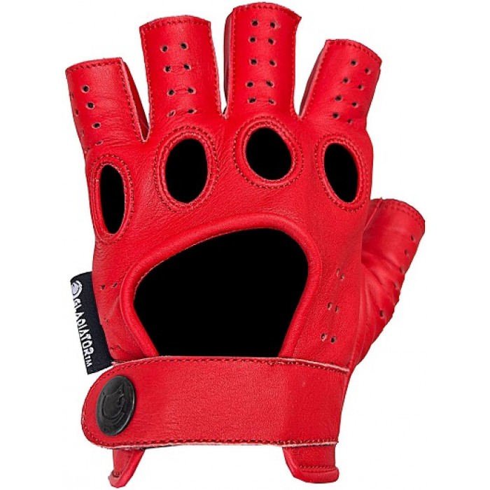 Designer Driving Gloves Fingerless - Red