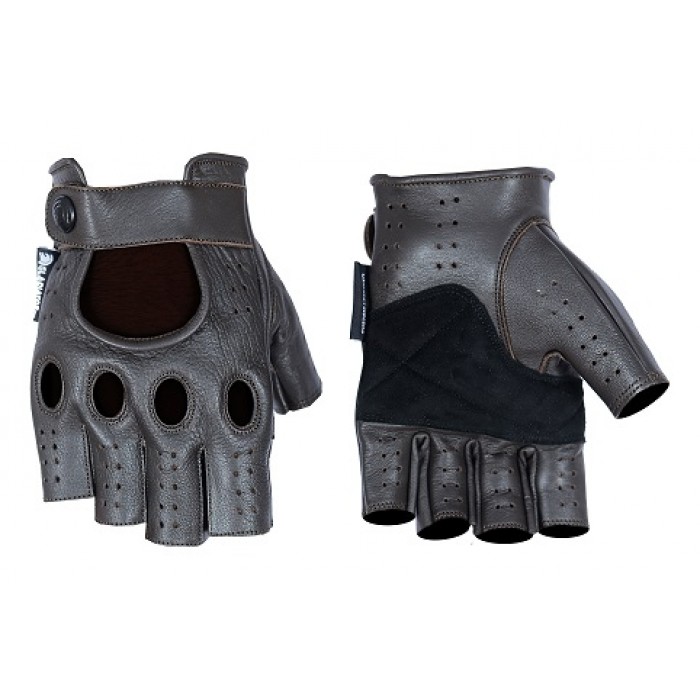 Designer Driving Gloves Fingerless - Black