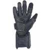 Stainless Steel Gauntlet Leather Gloves Jet Black