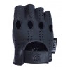 Premium Fingerless Leather Driving Gloves - Velcro