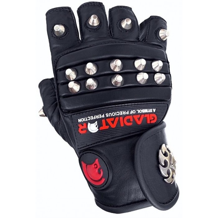 Motorcycle Gloves Fingerless Stainless Steel Studs