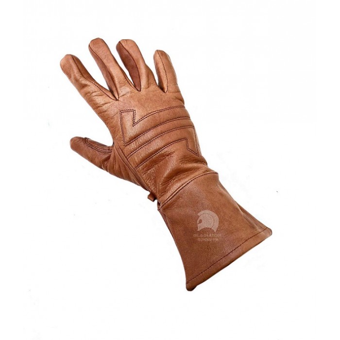 brown leather motorbike gloves