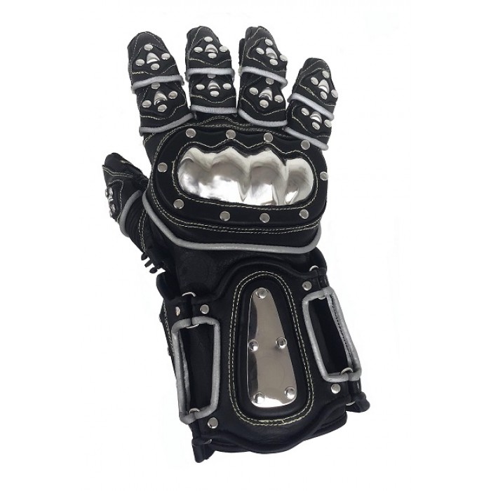 Stainless Steel Gauntlet Leather Gloves II